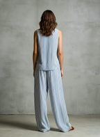 ✨ Livia | Completo con Pantaloni Palazzo a Righe ✨
