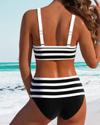 Bloom | Bikini a righe con vita alta