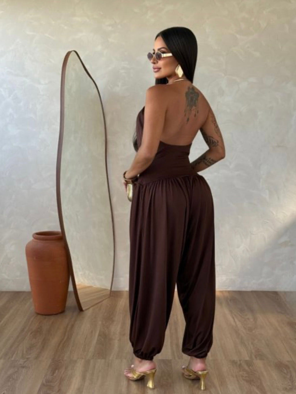 Gioia™ | Tuta Drappeggiata Elegante – Fascino Senza Tempo