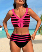 Bloom | Bikini a righe con vita alta
