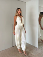 Gioia™ | Tuta Drappeggiata Elegante – Fascino Senza Tempo
