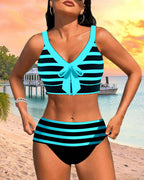 Bloom | Bikini a righe con vita alta
