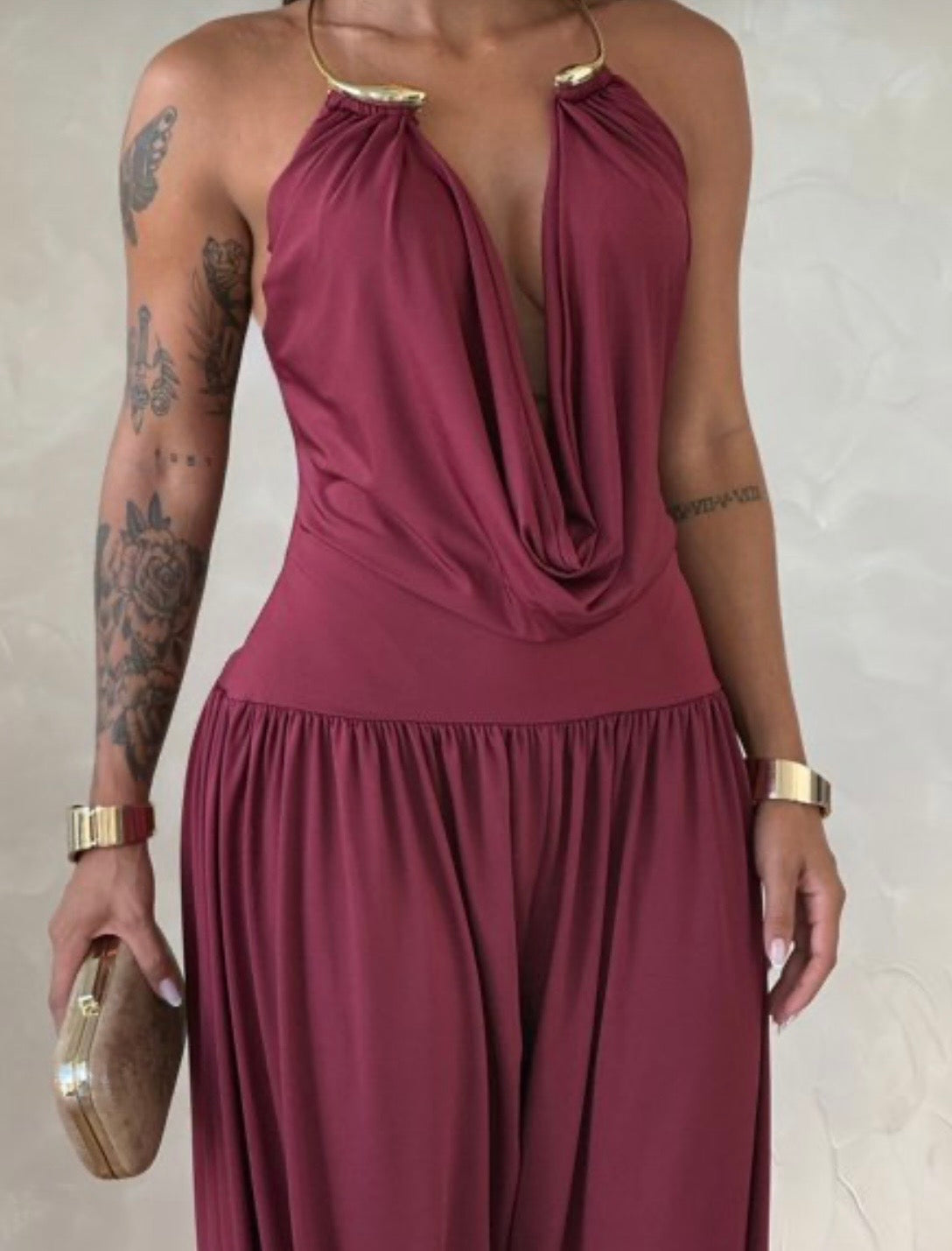 Gioia™ | Tuta Drappeggiata Elegante – Fascino Senza Tempo