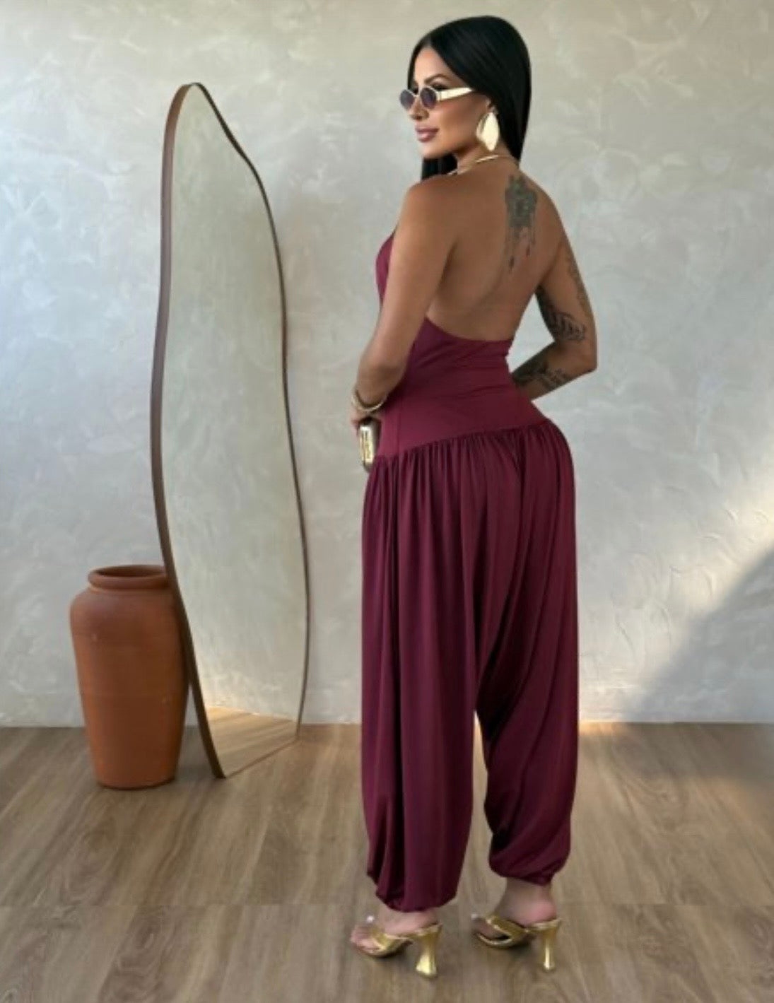 Gioia™ | Tuta Drappeggiata Elegante – Fascino Senza Tempo