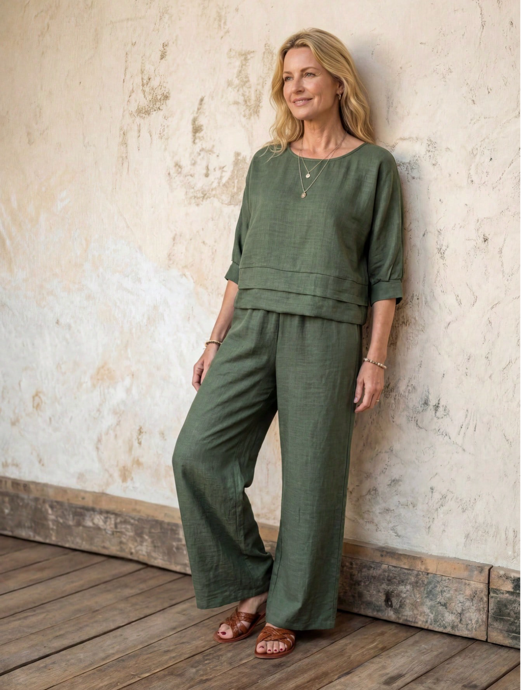 ✨ Sienna™ | Completo in Lino con Top e Pantaloni 🇮🇹.