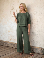 ✨ Sienna™ | Completo in Lino con Top e Pantaloni 🇮🇹.