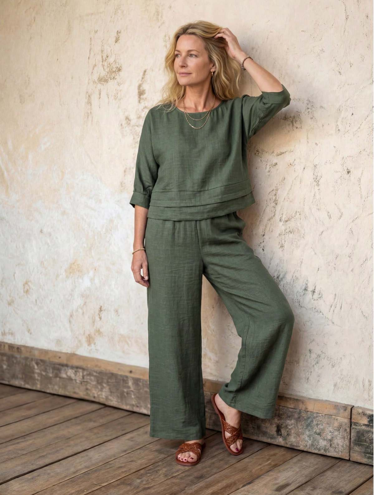 ✨ Sienna™ | Completo in Lino con Top e Pantaloni 🇮🇹.