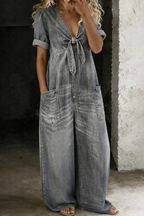 ✨ Maya™ | Tuta in Denim con Scollo a V ✨