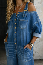 ✨ Sophia™ | Tuta in Denim con Spalle Scoperte ✨
