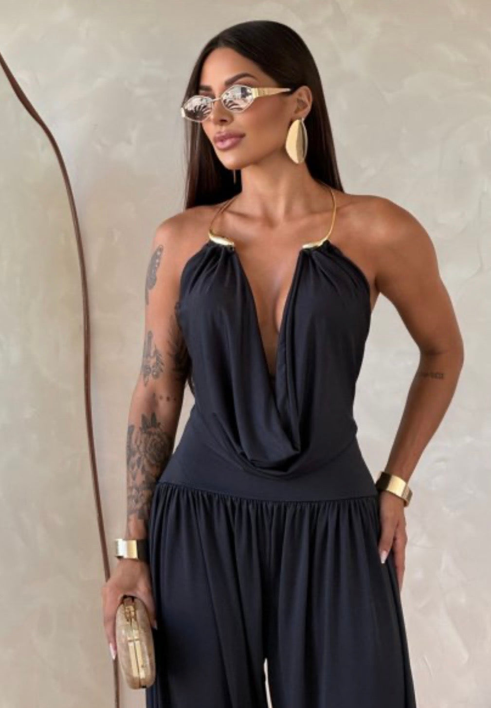 Gioia™ | Tuta Drappeggiata Elegante – Fascino Senza Tempo