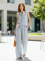 ✨ Livia | Completo con Pantaloni Palazzo a Righe ✨