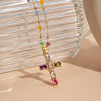 Collana a Croce con Gemma Radiante