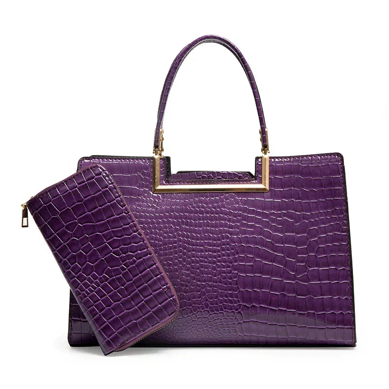 Set di Borsa e Portafoglio in Pelle