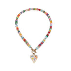 Collana con Perline di Vetro a Forma di Cuore