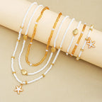 Set di gioielli con stelle marine e perline - 6 pezzi