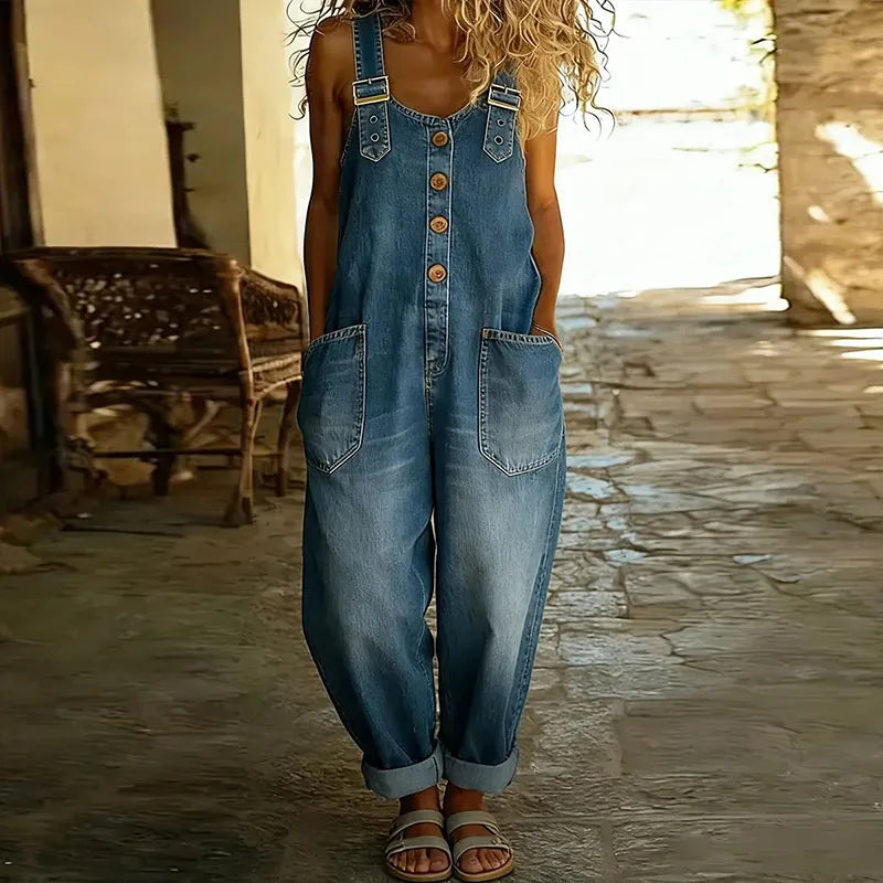 ✨ Mae™ | Tuta Vintage in Morbido Cotone Effetto Denim ✨