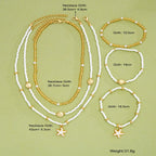 Set di gioielli con stelle marine e perline - 6 pezzi