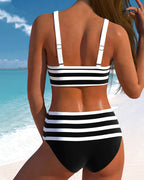 Bloom | Bikini a righe con vita alta