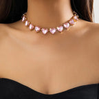 Collana Choker Cuore di Cristallo