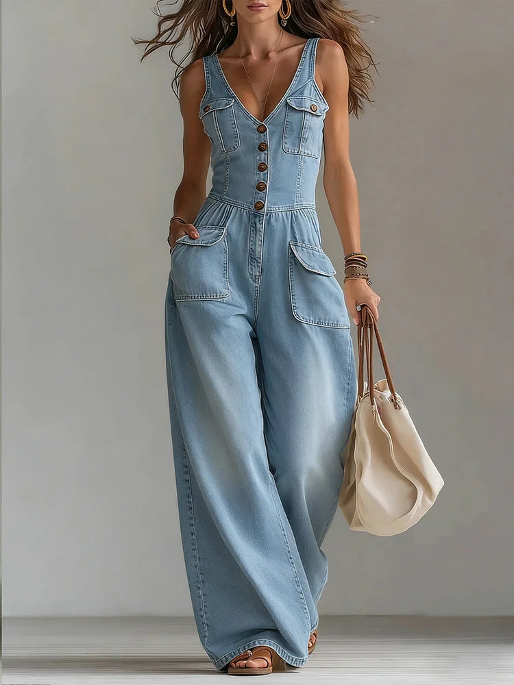 ✨ Sophie™ | Tuta in Denim dalla Vestibilità Ampia ✨