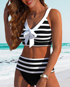 Bloom | Bikini a righe con vita alta