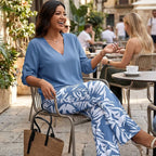 ✨ Liwia™ | Elegante Completo Estivo con Blusa Scollo a V e Pantaloni Fantasia 🇮🇹