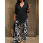 ✨ Liwia™ | Elegante Completo Estivo con Blusa Scollo a V e Pantaloni Fantasia 🇮🇹